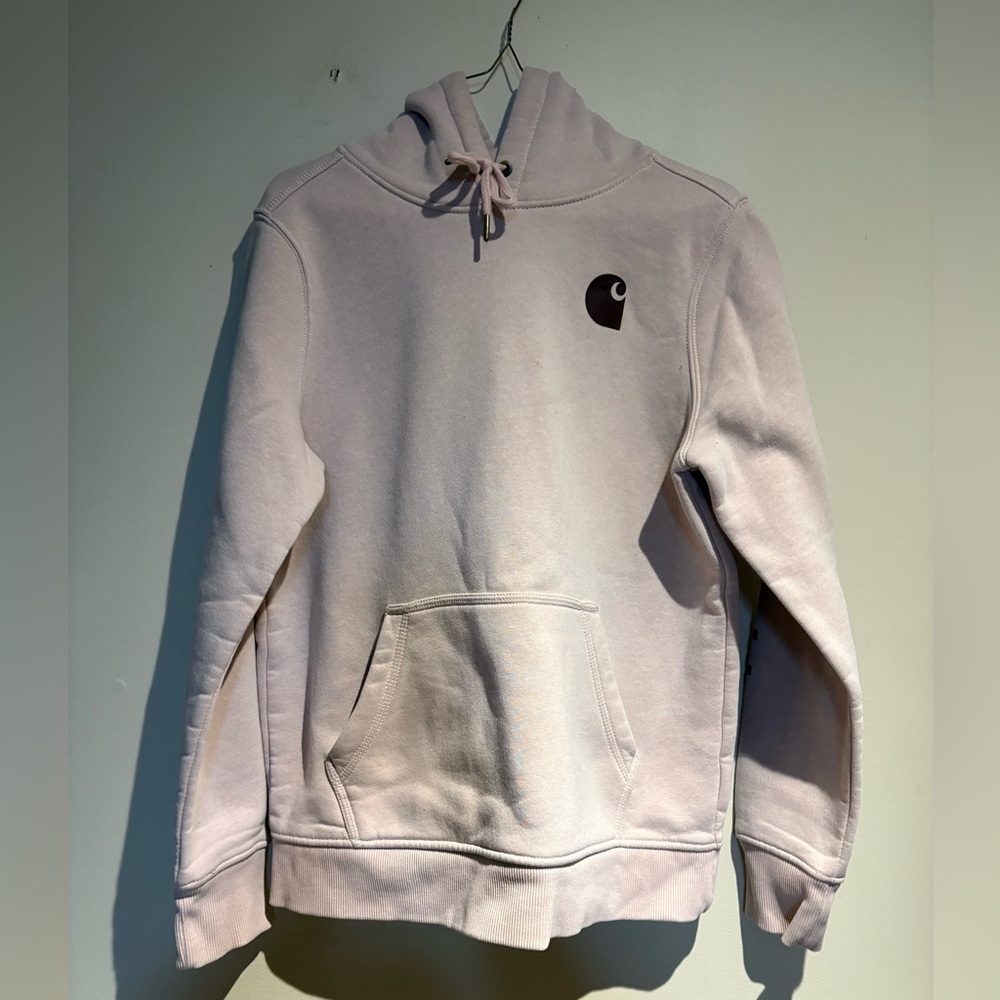 Carhartt Women's Relaxed Fit Midweight Logo Sleeve Graphic Hoodie Size M Flawed